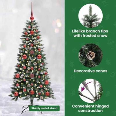 VidaXL Kunstkerstboom met 150 led groen 120 cm pvc en plastic en staal