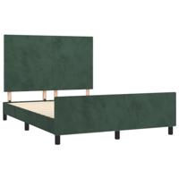 Bedframe zonder matras 140x190 cm fluweel donkergroen - thumbnail