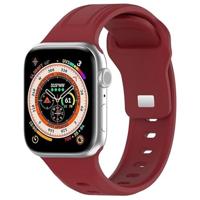 By Qubix - Square siliconen band - Bordeaux - Compatible met Apple Watch 38mm / 40mm / 41mm / 42mm - Compatible Apple watch bandjes - thumbnail
