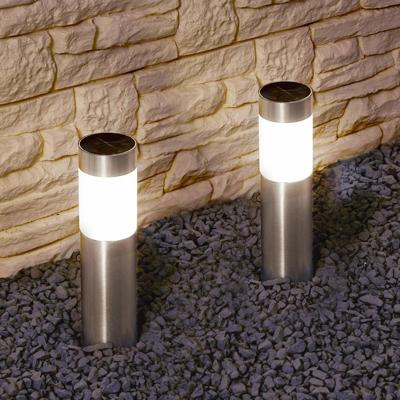 Solar priklamp lucifer rvs padverlichting op zonne-energie (2 stuks)