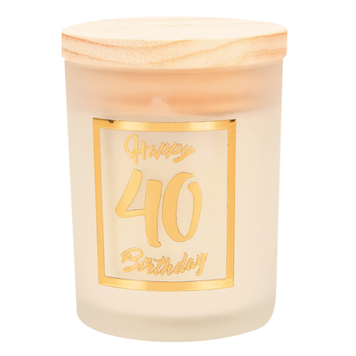 Geurkaars klein goud/wit - 40 jaar