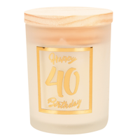 Geurkaars klein goud/wit - 40 jaar - thumbnail