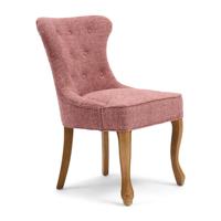 Rivièra Maison Eetkamerstoel 'George' Chenille Jacquard, kleur Coral Pink - thumbnail