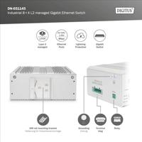 Digitus DN-651145 Industrial Ethernet Switch 8 + 4 poorten 10 / 100 / 1000 MBit/s - thumbnail