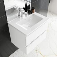 MONDIAZ DENTA 60 badmeubel talc 2 lades wastafel midden 1 kraangat - thumbnail