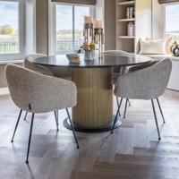 Richmond Ronde Eettafel 'Ironville' Marmer en Acaciahout, Ø140cm - thumbnail