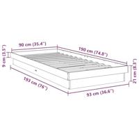 Bedframe zonder matras 90x190 cm massief hout eiken - thumbnail