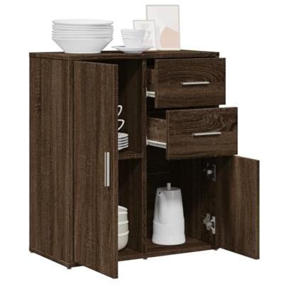 Dressoir 60x31x70 cm bewerkt hout bruin eikenkleurig