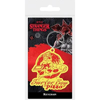 Stranger Things - Surfer Boy Pizza Rubber Keychain
