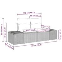 Tuinbankenset met opslag 6 pcs Grijs poly rattan - thumbnail