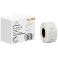 Renkforce Rol met etiketten Compatibel vervangt DYMO DYMO 11353, S0722530 25 x 13 mm Papier Wit 1000 stuk(s) Permanent hechtend Universele etiketten RF-6027522 - thumbnail