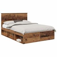 Bedframe met hoofdeinde Oudhout 140 x 190 cm Massief grenenhout - thumbnail