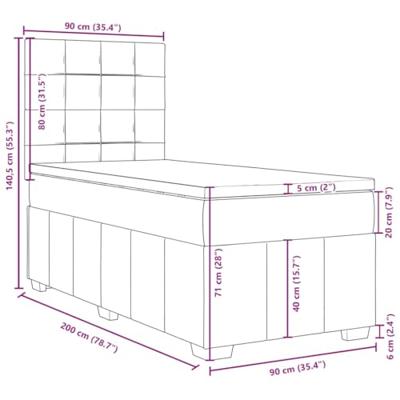 Boxspring met matras stof crèmekleurig 90x200 cm
