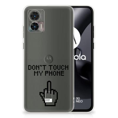 Motorola Edge 30 Neo Silicone-hoesje Finger Don't Touch My Phone Motorola Edge 30 Neo Silicone-hoesje Finger Don't Touch My Phone