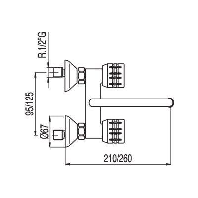 Ese-23 Inbouw keukenset Afstand vanaf muur 260 mm 123215 Tres