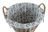 Decoratieve Mand DKD Home Decor Blauw Wit vlechtwerk 44 x 44 x 42 cm - thumbnail