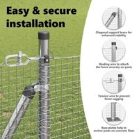 VidaXL Afrasteringspaal zilver 25 x 0,8 m (19 x 19 mm gaas) staal - thumbnail