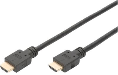 DIGITUS - HDMI met ethernetkabel - HDMI (M) naar HDMI (M) - 3 m - drievoudig afgeschermd - zwart - gevormd, 4K ondersteuning