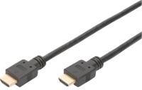 DIGITUS - HDMI met ethernetkabel - HDMI (M) naar HDMI (M) - 3 m - drievoudig afgeschermd - zwart - gevormd, 4K ondersteuning - thumbnail