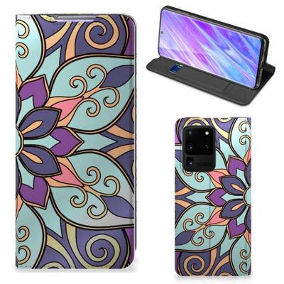 Samsung Galaxy S20 Ultra Smart Cover Purple Flower Samsung Galaxy S20 Ultra Smart Cover Purple Flower
