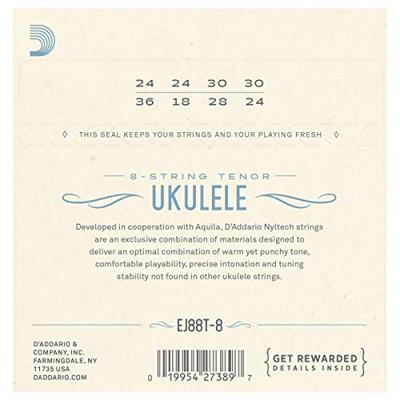 D&apos;Addario EJ88T-8 Nyltech 8-string Ukulele snaren voor achtsnarige tenor ukelele - thumbnail