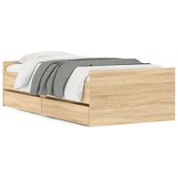 Bedframe met lades sonoma eikenkleurig 90x200 cm - thumbnail