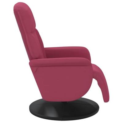 Fauteuil verstelbaar met voetensteun fluweel wijnrood