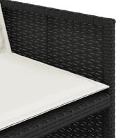 5-delige Tuinset met kussens poly rattan zwart - thumbnail
