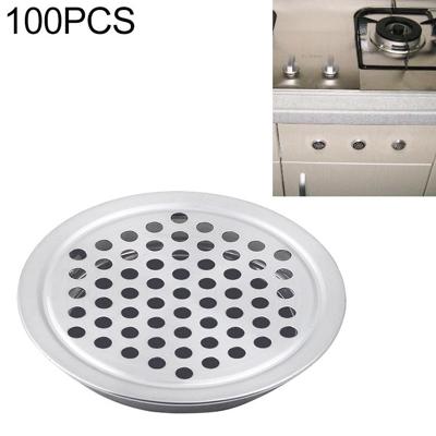 100 stuks 25mm vlakke oppervlakte kast ronde lucht vent roestvrijstaal louvered grille dekking openingen met weinig gaten