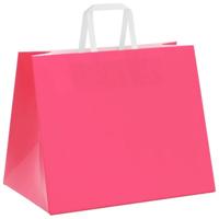 VidaXL Papieren zakken 250 st met hengsels 32x22x24 cm roze - thumbnail