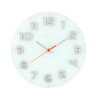 NeXtime NE-8817WI Wandklok Dia. 30 X 3.5 Cm, Glass, White, 'Classy Round' - thumbnail