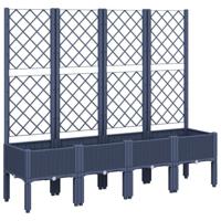 VidaXL Plantenbak met latwerk 160x40x142 cm polypropeen blauwgrijs - thumbnail