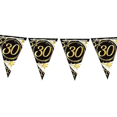Vlaggenlijn Sterren zwart/wit/goud 30 Jaar (3m)