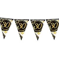 Vlaggenlijn Sterren zwart/wit/goud 30 Jaar (3m) - thumbnail