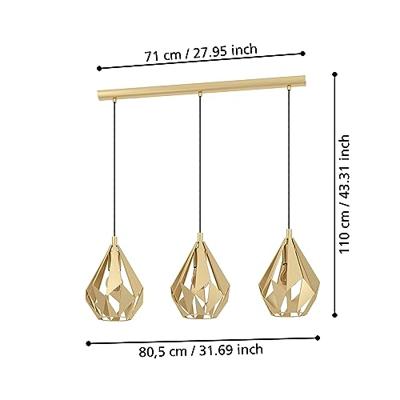 Eglo GoudenCarlton 3-lichts hanglamp - 43909 Eglo GoudenCarlton 3-lichts hanglamp - 43909