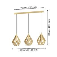 Eglo GoudenCarlton 3-lichts hanglamp - 43909 - thumbnail
