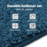 VidaXL Antislip badmat set 2 pcs blauw pp - thumbnail