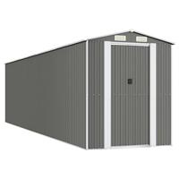 Tuinschuur 192x772x223 cm gegalvaniseerd staal lichtgrijs - thumbnail