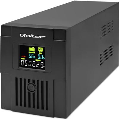 Qoltec 53770 UPS Line-interactive 1,5 kVA 900 W 2 AC-uitgang(en)