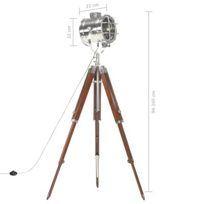 VidaXL Vloerlamp driepoot 165 cm massief mangohout