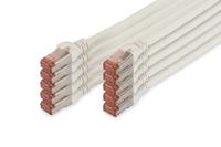 Digitus DK-1644-050-WH-10 RJ45 Netwerkkabel, patchkabel CAT 6 S/FTP 5.00 m Wit Folie afscherming, Afscherming totaal, Afgeschermd, Halogeenvrij, Simplex, - thumbnail