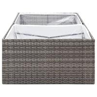 VidaXL Plantenbak 157x80x40 cm poly rattan grijs - thumbnail