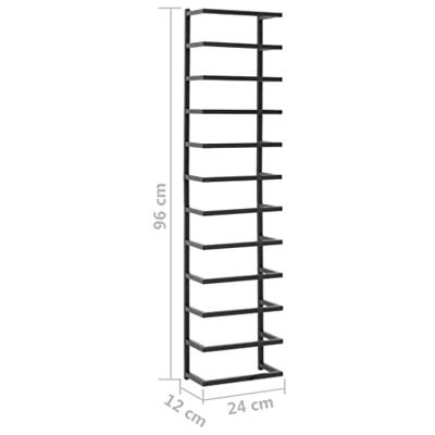 VidaXL Handdoekenrek 24x12x96 cm staal zwart VidaXL Handdoekenrek 24x12x96 cm staal zwart