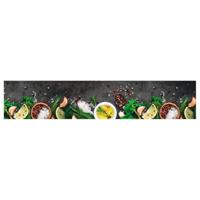 Keukenmat wasbaar kruidenprint 60x300 cm fluweel - thumbnail