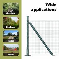 VidaXL Afrasteringspaal groen 10 x 0,5 m (12 x 12 mm mesh) staal - thumbnail