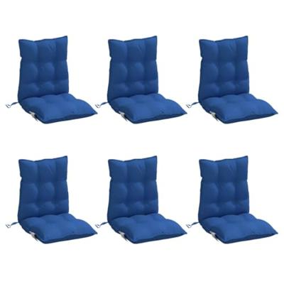 VidaXL Stoelkussens 6 st lage rug oxford stof koningsblauw VidaXL Stoelkussens 6 st lage rug oxford stof koningsblauw