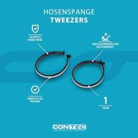 CONTEC broekklem "tweezers" ct trouser clip pair w. reflective stripes, black - thumbnail