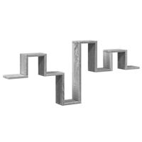 Wandschap 104,5x10x43 cm bewerkt hout grijs sonoma eikenkleurig - thumbnail