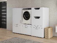 Kast WASHING 1 machine met 2 kasten MEDIUM wit - thumbnail