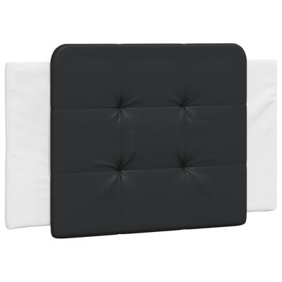 Bed met matras kunstleer wit en zwart 140x200 cm - thumbnail